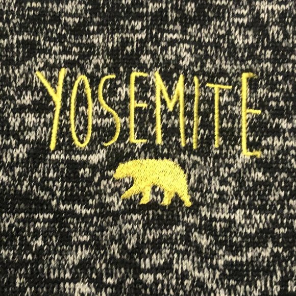 Gray Zip Up Yosemite Bear Hoodie Yellow Accents Women’s Large - Picture 2 of 12